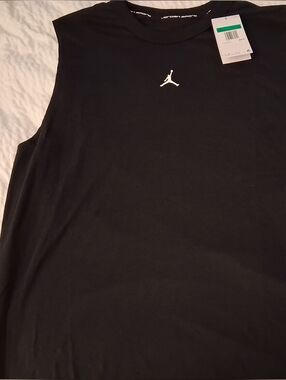 Jordan Black Sleeveless Muscle Tank with White Jumpman
